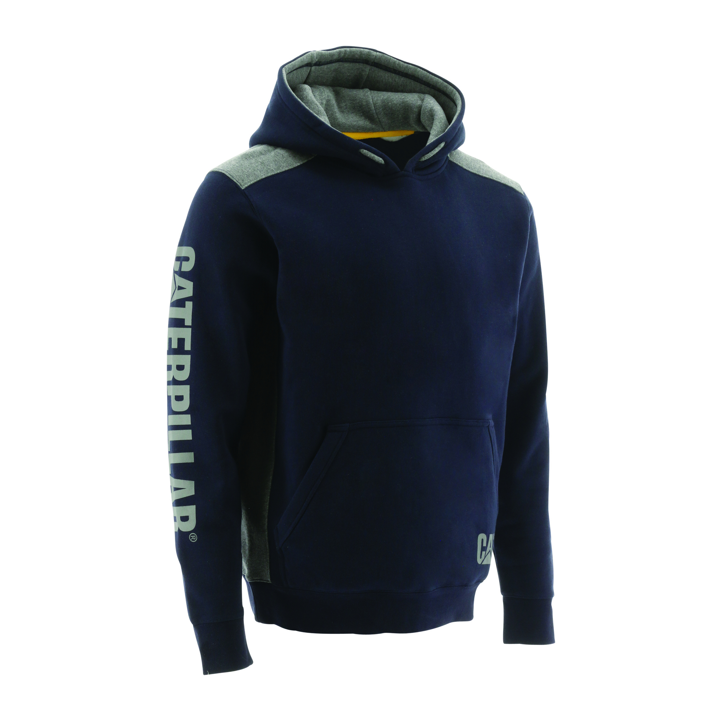 Men's Caterpillar Logo Panel Hooded Sweatshirt Hoodies Navy Ireland CYDX05843